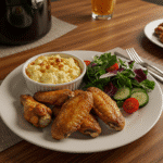 Serving Gordon Ramsay air fryer chicken with sides