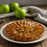 Gordon Ramsay Apple Tarte Tatin with caramelized apples on white plate