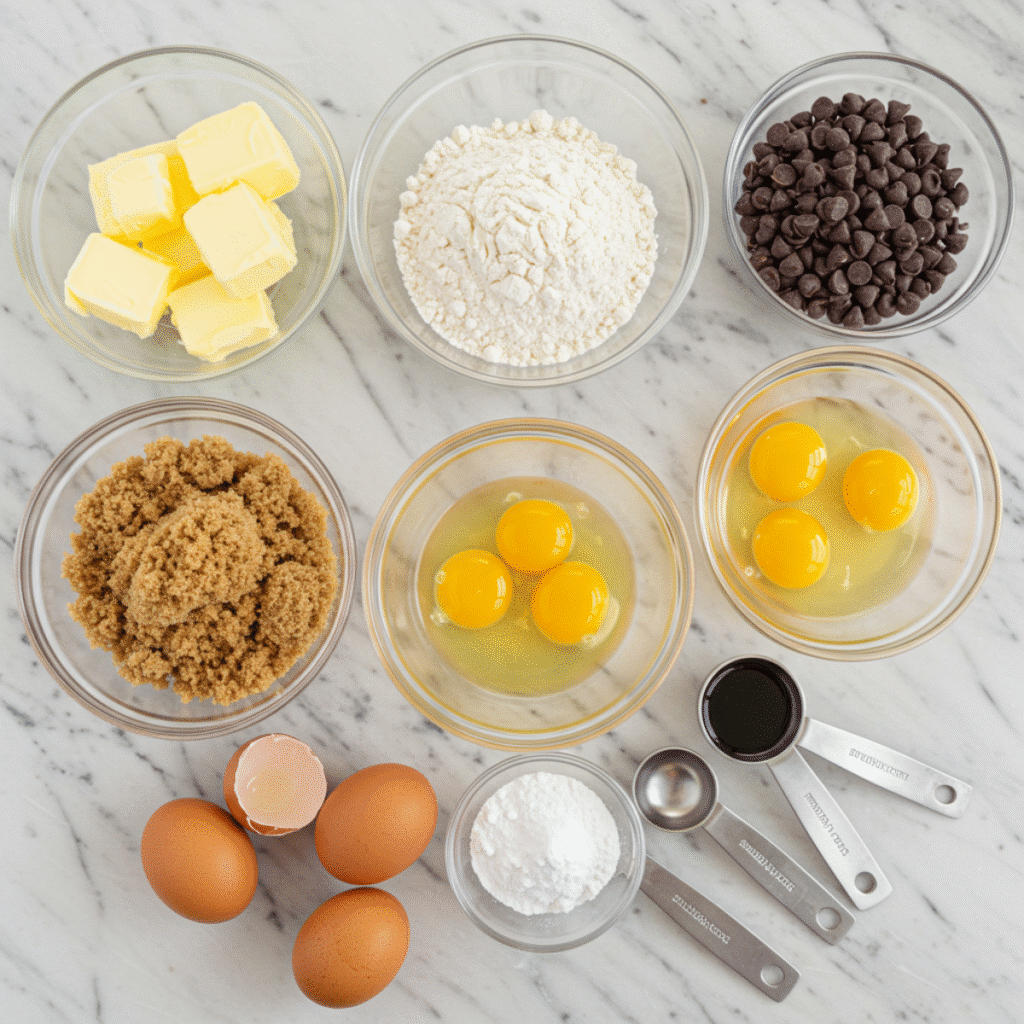 Ingredients for Gordon Ramsay Chocolate Chip Cookies