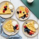 Gordon Ramsay Crepes Recipe with whipped cream and fresh berries