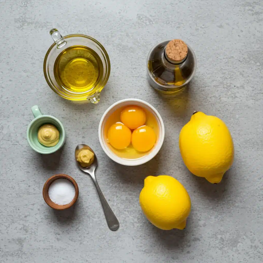 Ingredients for Gordon Ramsay mayonnaise recipe