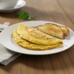 Gordon Ramsay Omelette served fresh on a plate