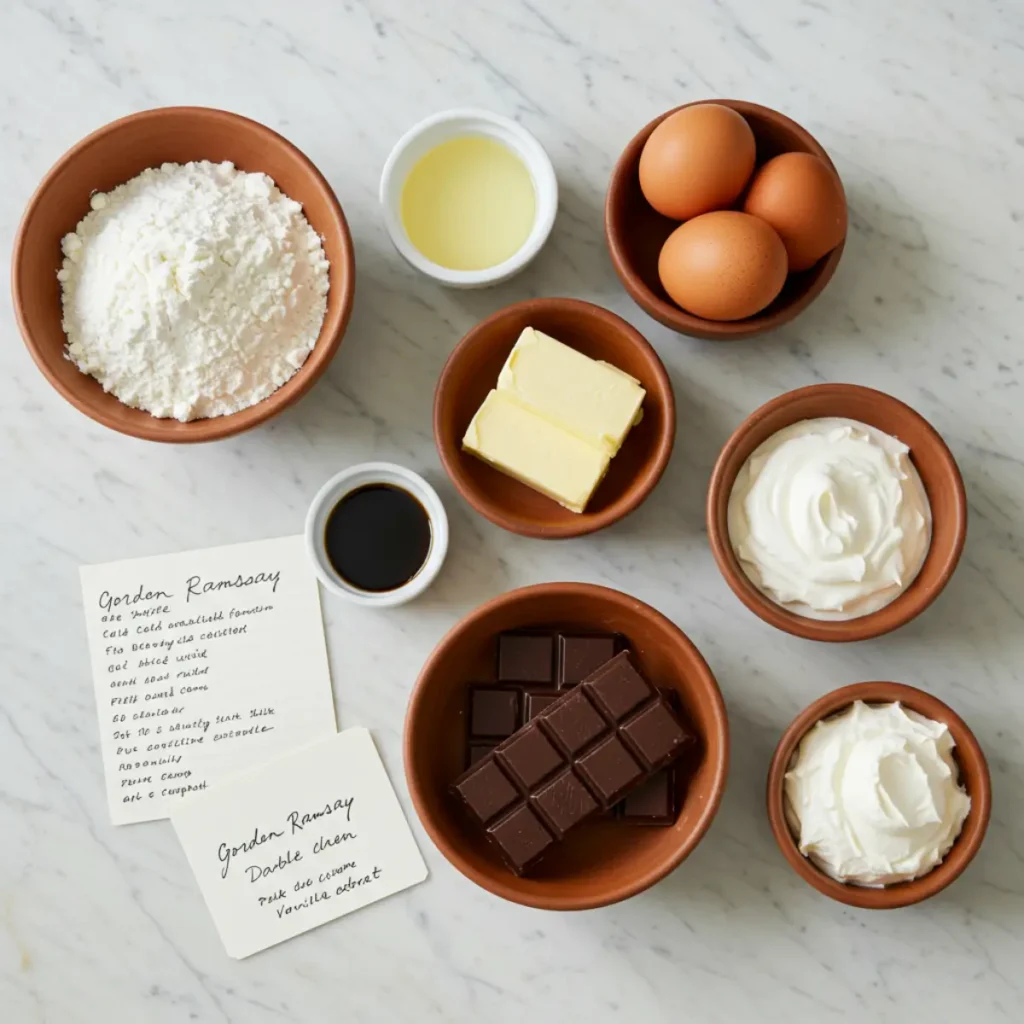 Gordon Ramsay Profiteroles ingredients laid out