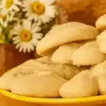 Gordon Ramsay Shortbread Cookies on yellow plate with flowers