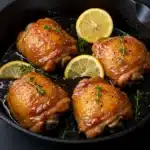 Gordon Ramsay Sticky Lemon Chicken with lemon glaze in skillet