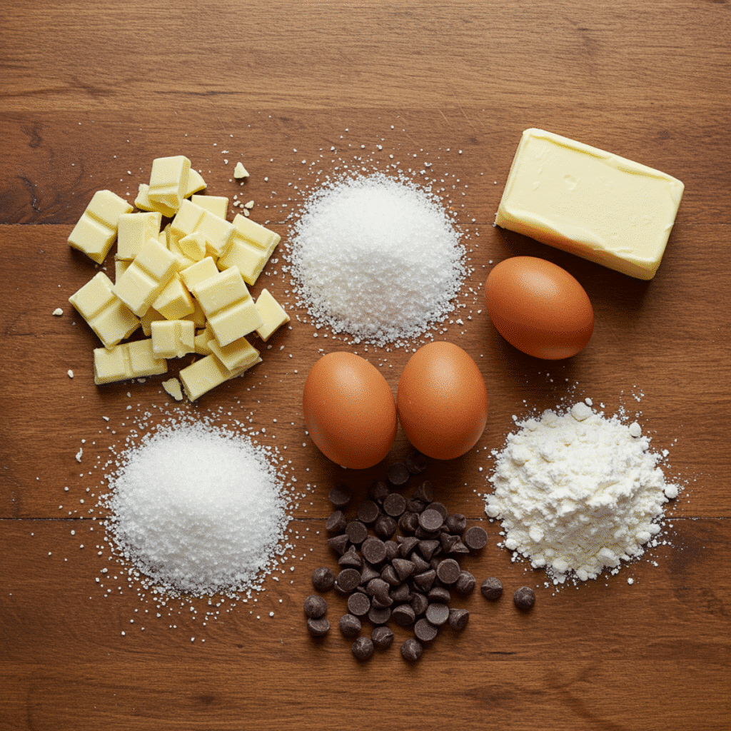 Ingredients for Gordon Ramsay White Chocolate Brownies