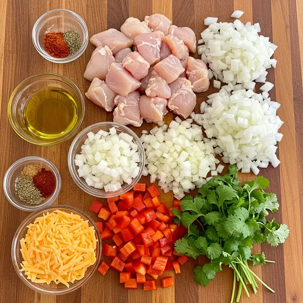 Cheesy Baked Chicken Fajita Casserole ingredients