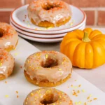 Baked Pumpkin Donuts with glaze and pumpkin