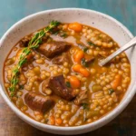 beef barley soup recipe served warm