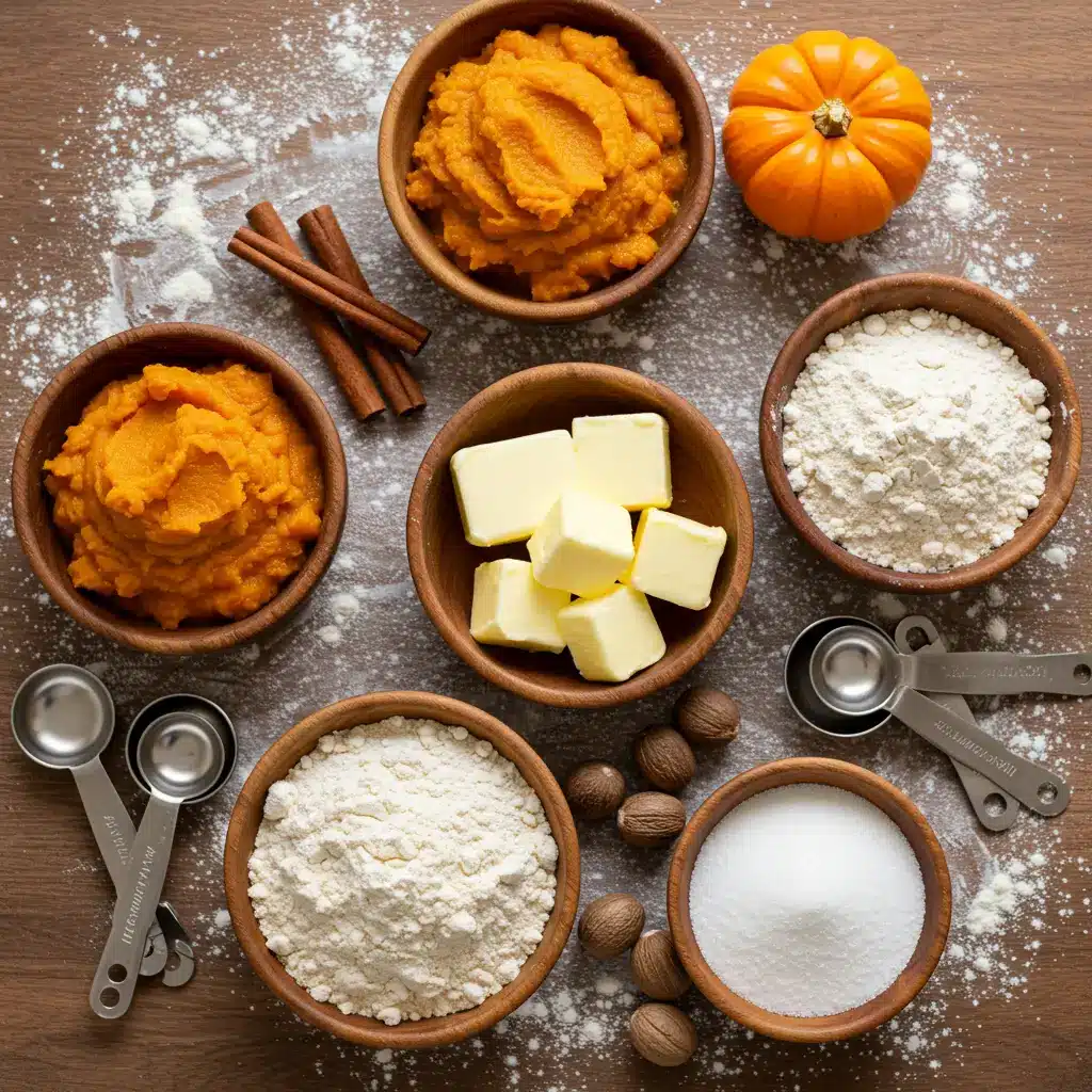 Ingredients for Chewy Pumpkin Snickerdoodle Cookies