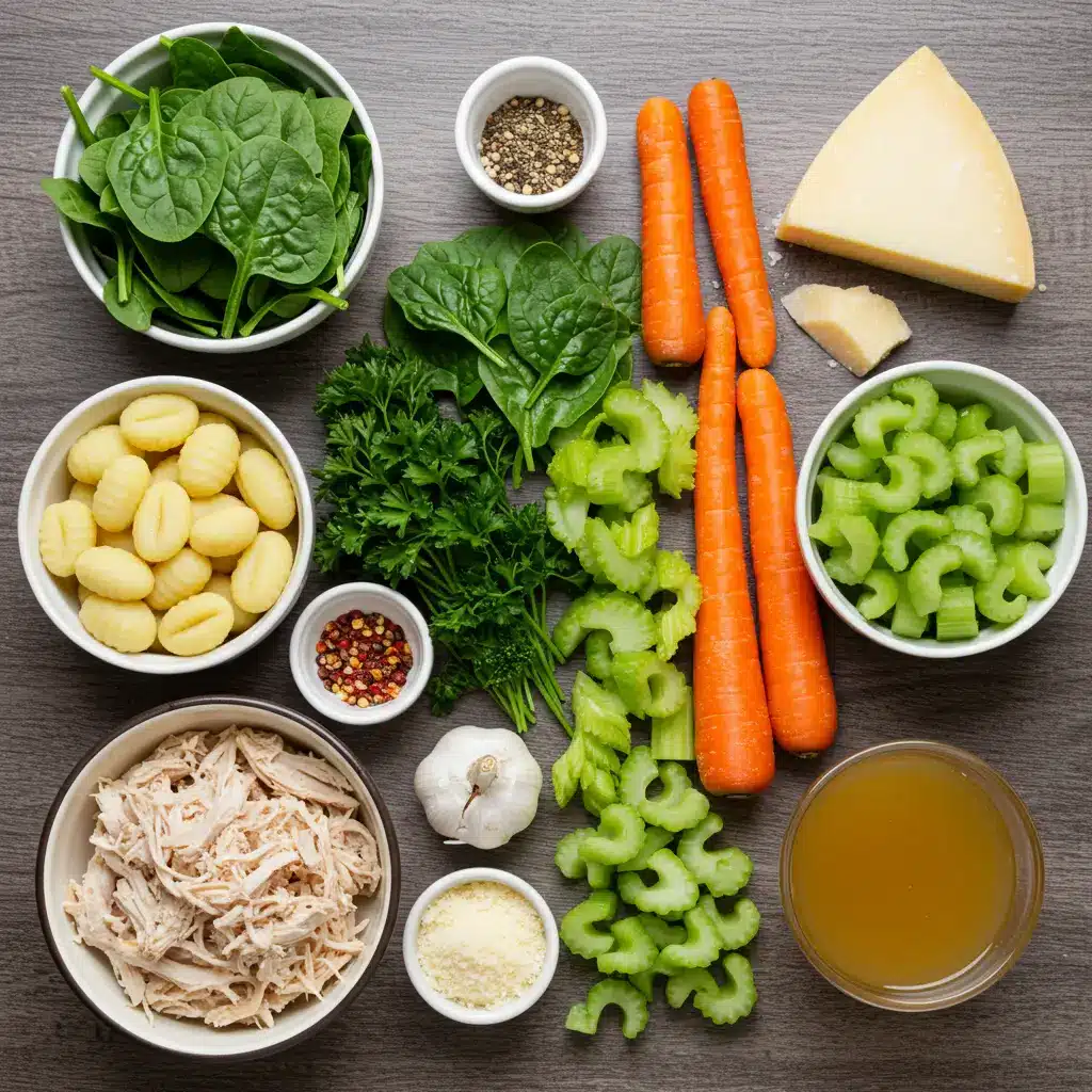 Ingredients for Creamy Chicken Gnocchi Soup