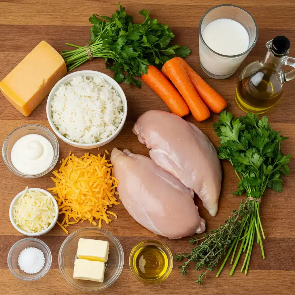 creamy smothered chicken and rice ingredients