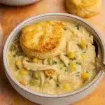Crock Pot Chicken Pot Pie with biscuit topping