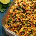 Easy Chicken Burrito Casserole fresh from oven