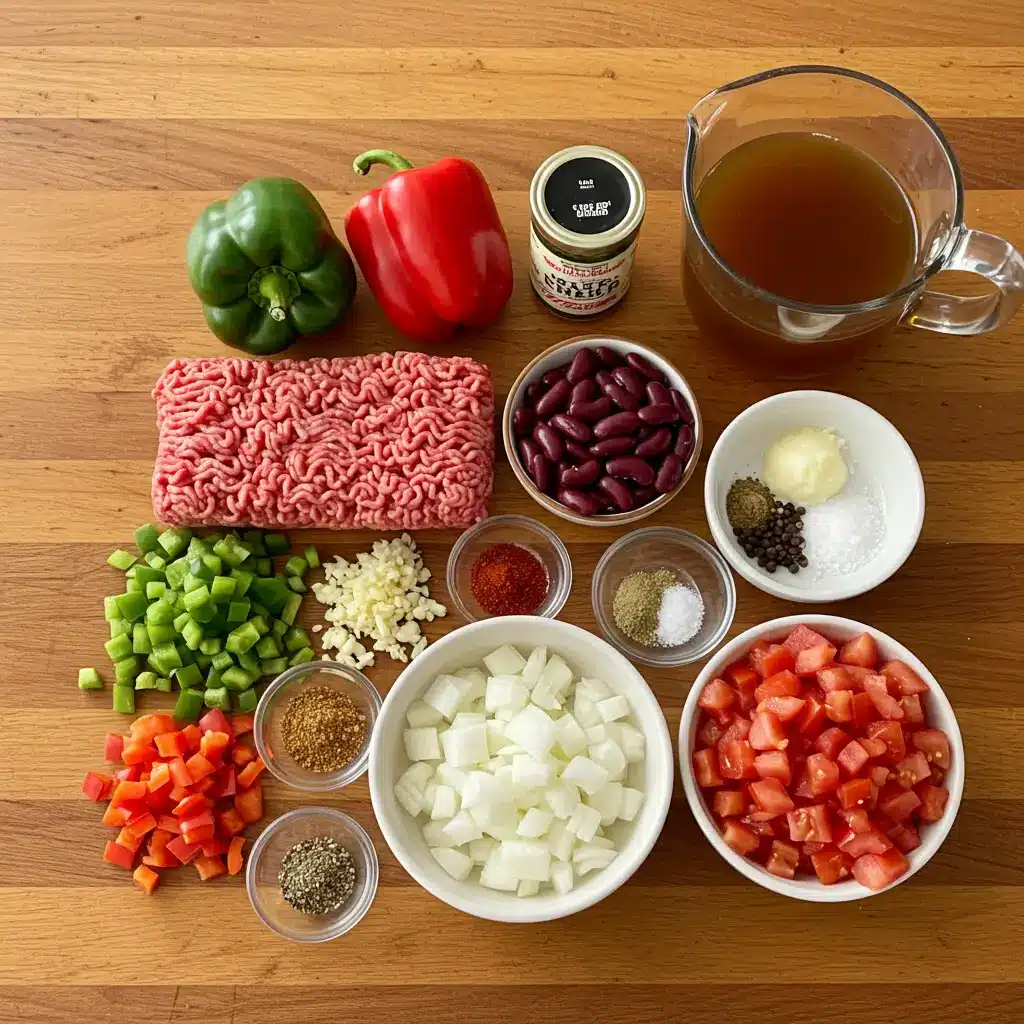 Ingredients for First Place Chili Recipe