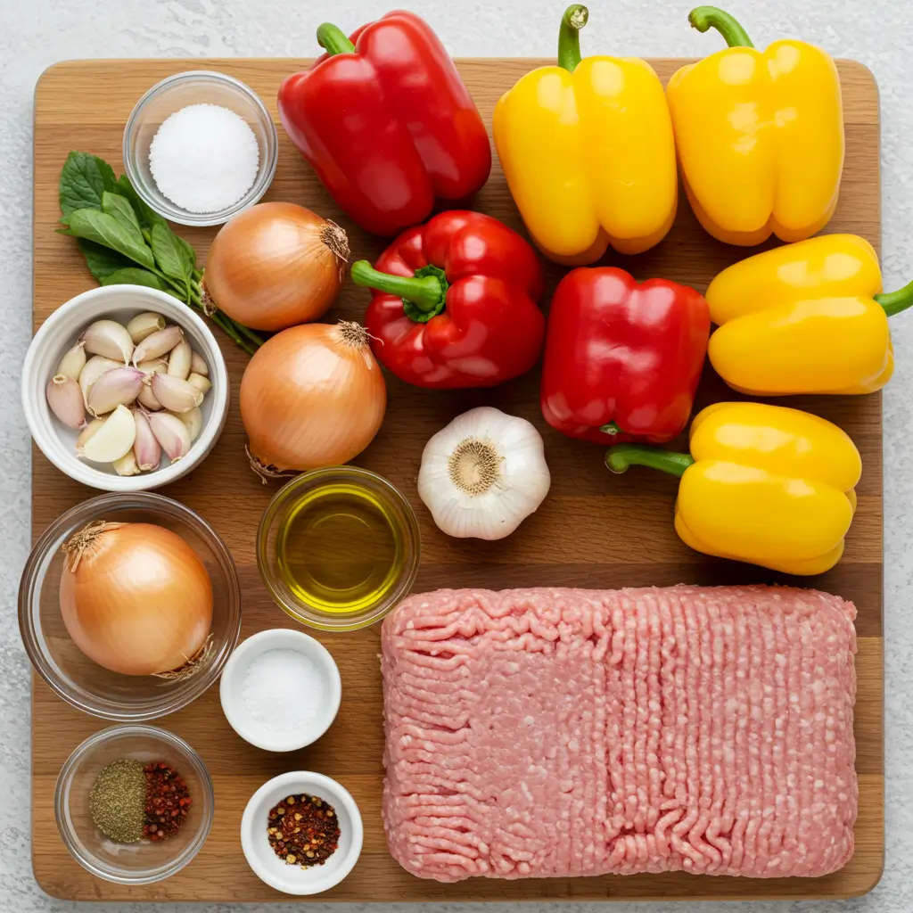 Ground Turkey and Peppers Stir-Fry Ingredients