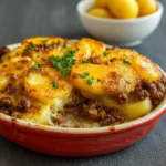 Hamburger Potato Casserole fresh out of oven