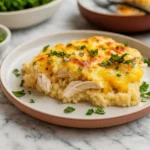 Healthy Chicken Cauliflower Rice Casserole baked dish