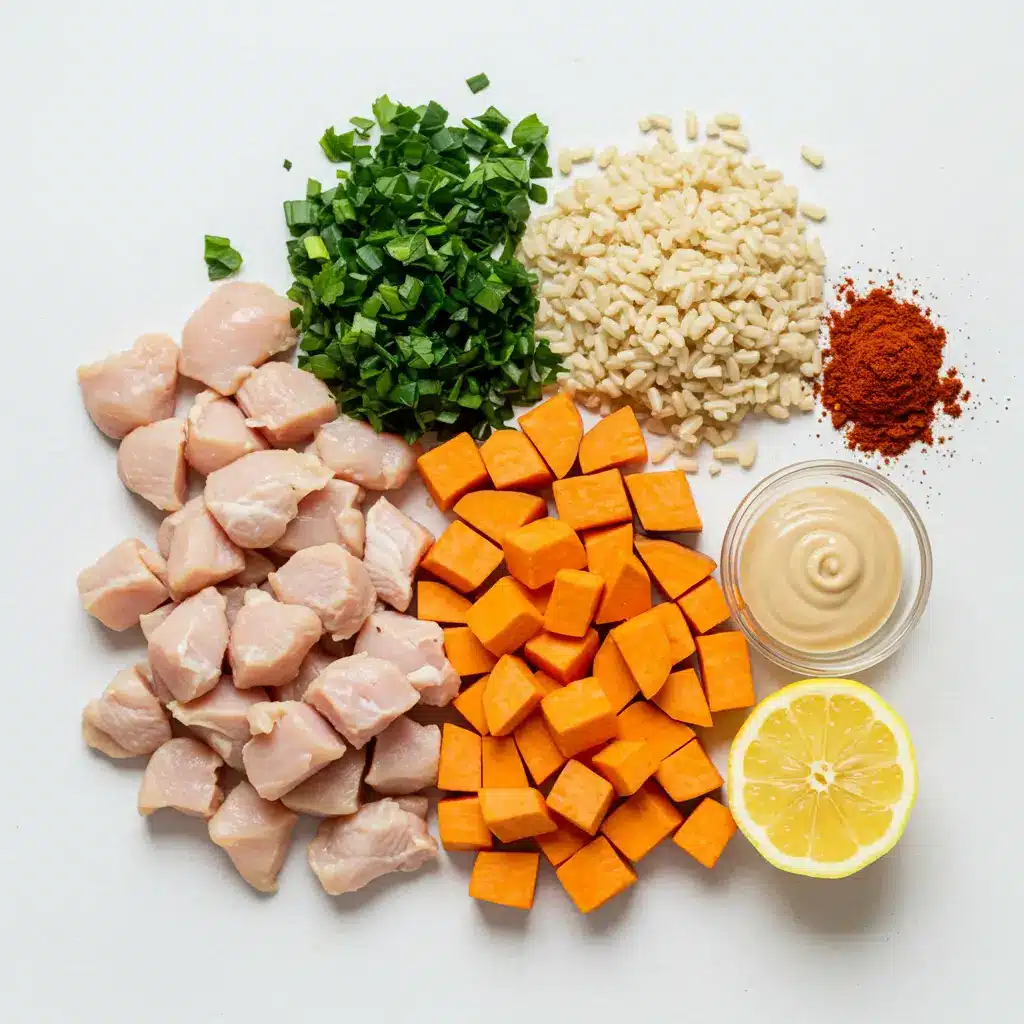 Ingredients for Healthy Chicken & Sweet Potato Rice Bowl