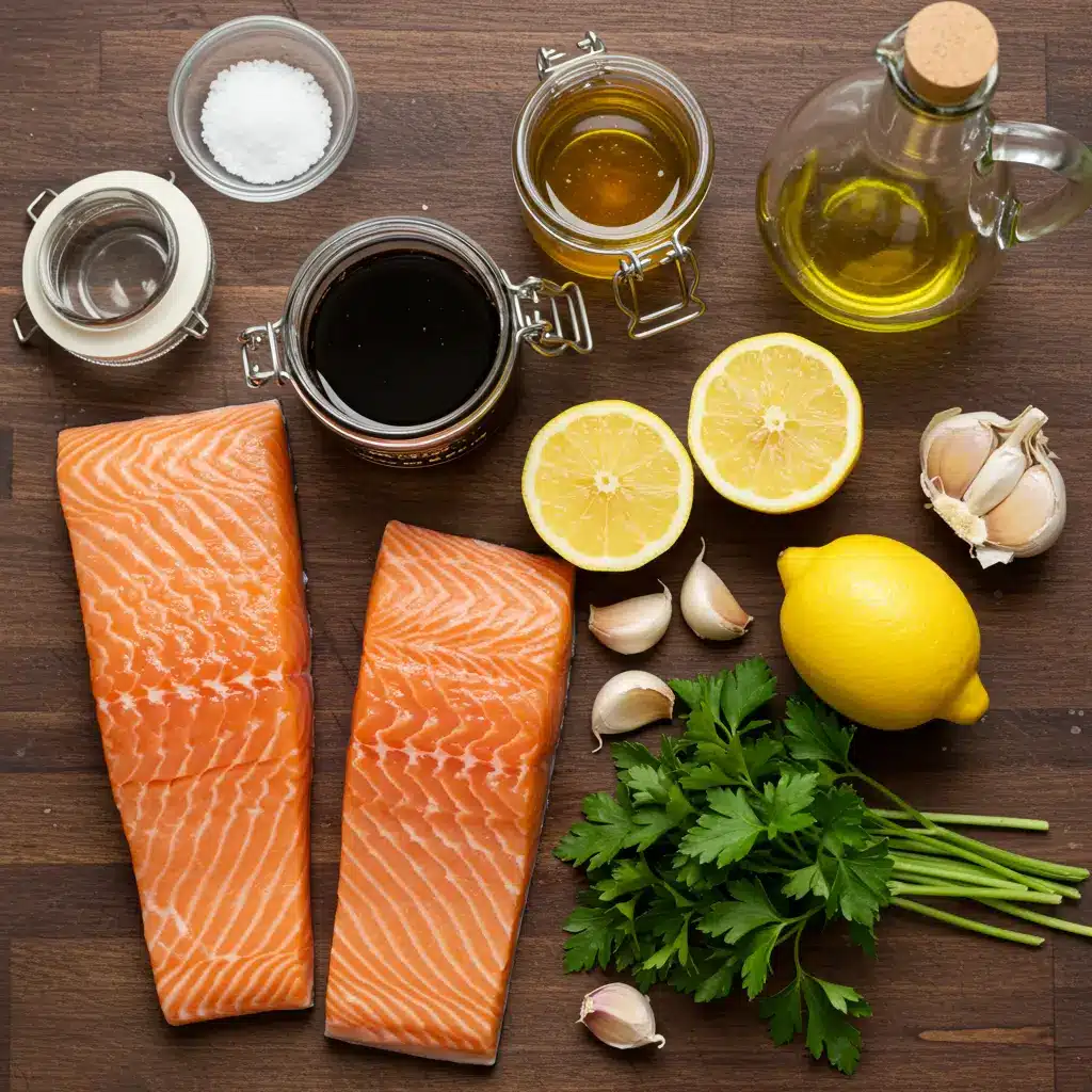 Ingredients for Honey Garlic Baked Salmon recipe