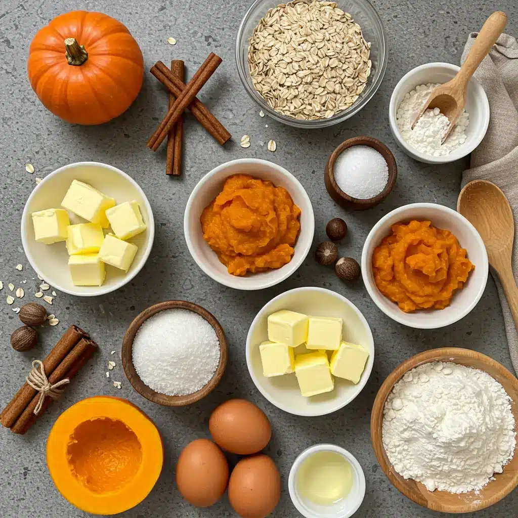 Ingredients for Iced Pumpkin Oatmeal Cookies