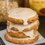 Iced Pumpkin Oatmeal Cookies on fall table