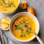 Italian Pastina Soup in rustic bowl