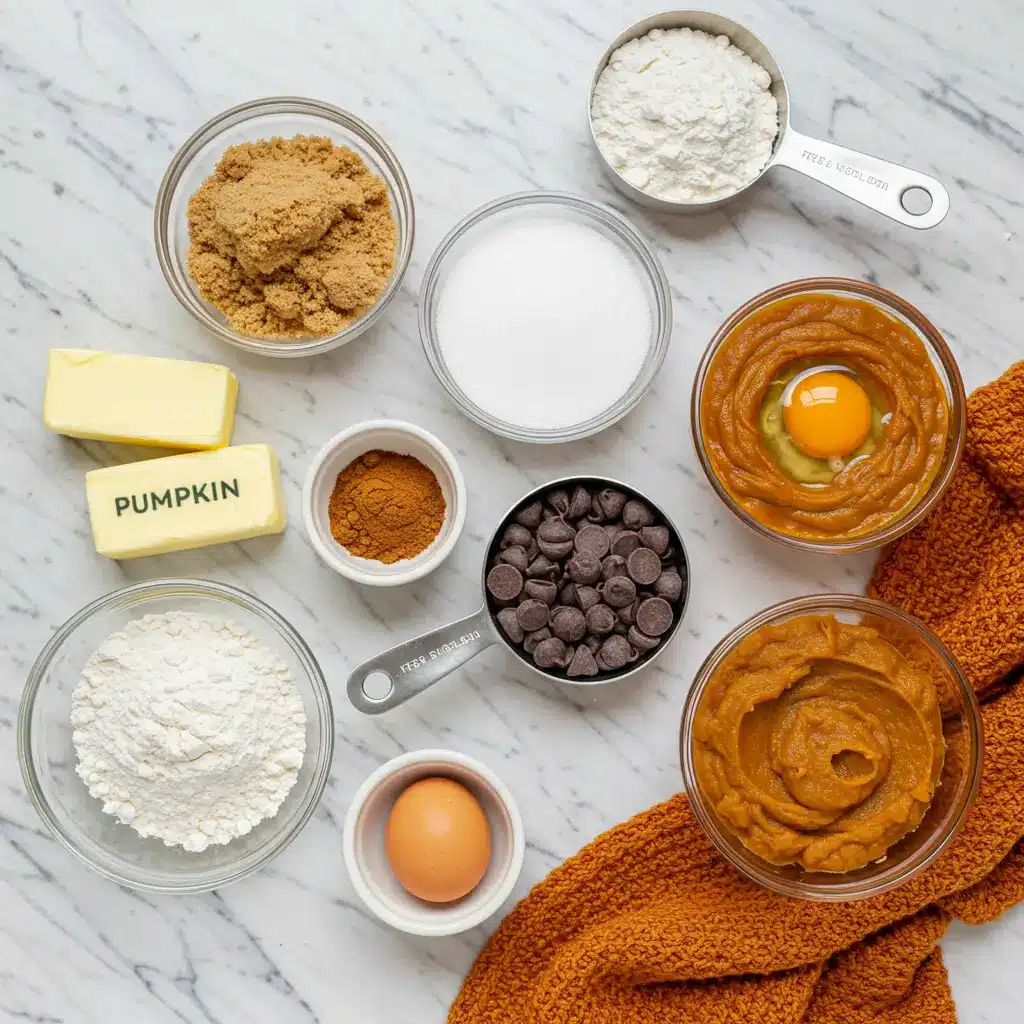 Ingredients for Pumpkin Bars with Chocolate Chips