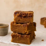Pumpkin Blondies on rustic table