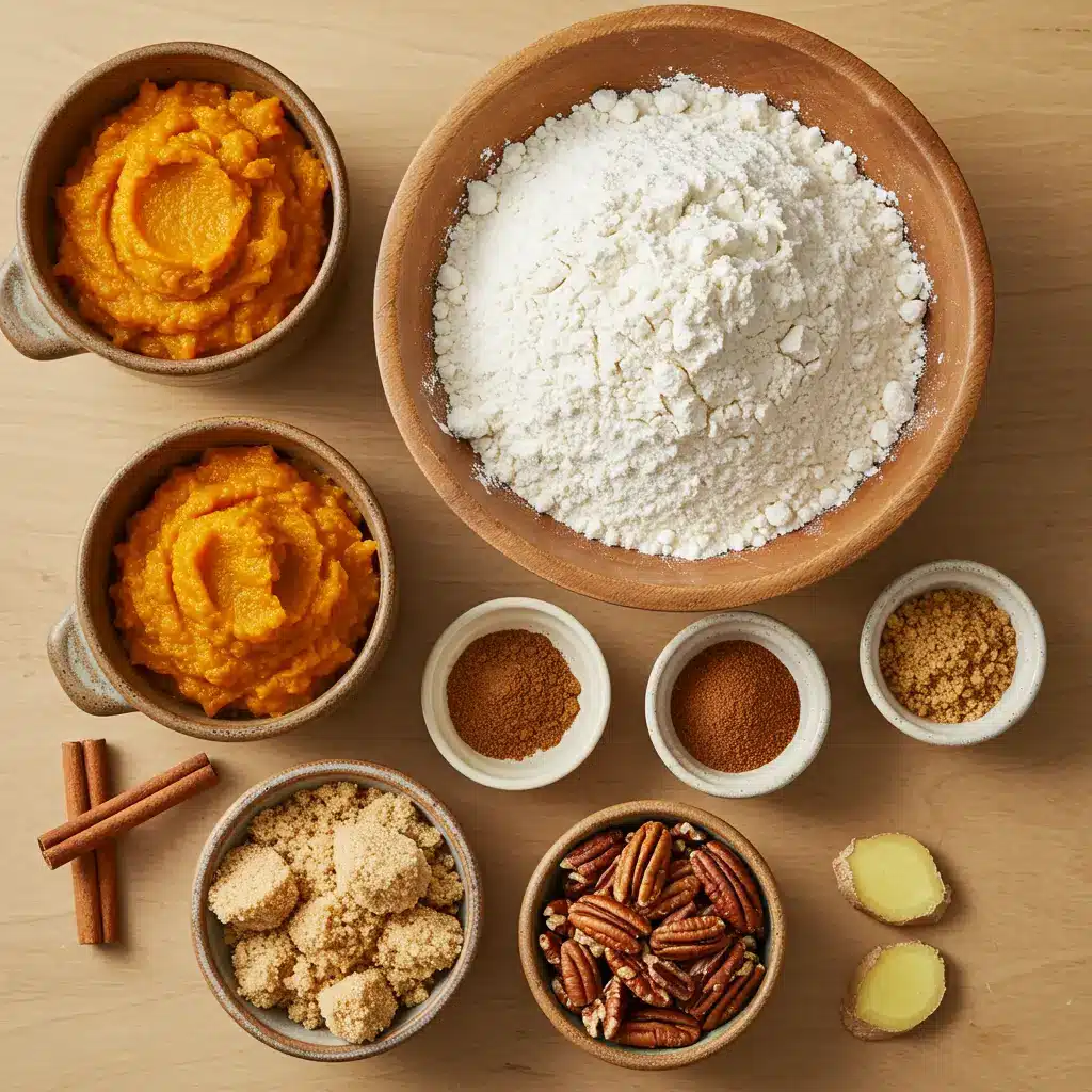 Pumpkin Bread with Brown Sugar Pecan Ingredients