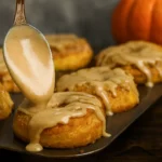 Pumpkin Cheesecake Cinnamon Rolls with streusel topping