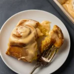 Pumpkin Cream Cheese Cinnamon Rolls fresh from oven