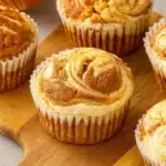 Pumpkin Cream Cheese Muffins with swirled cream cheese