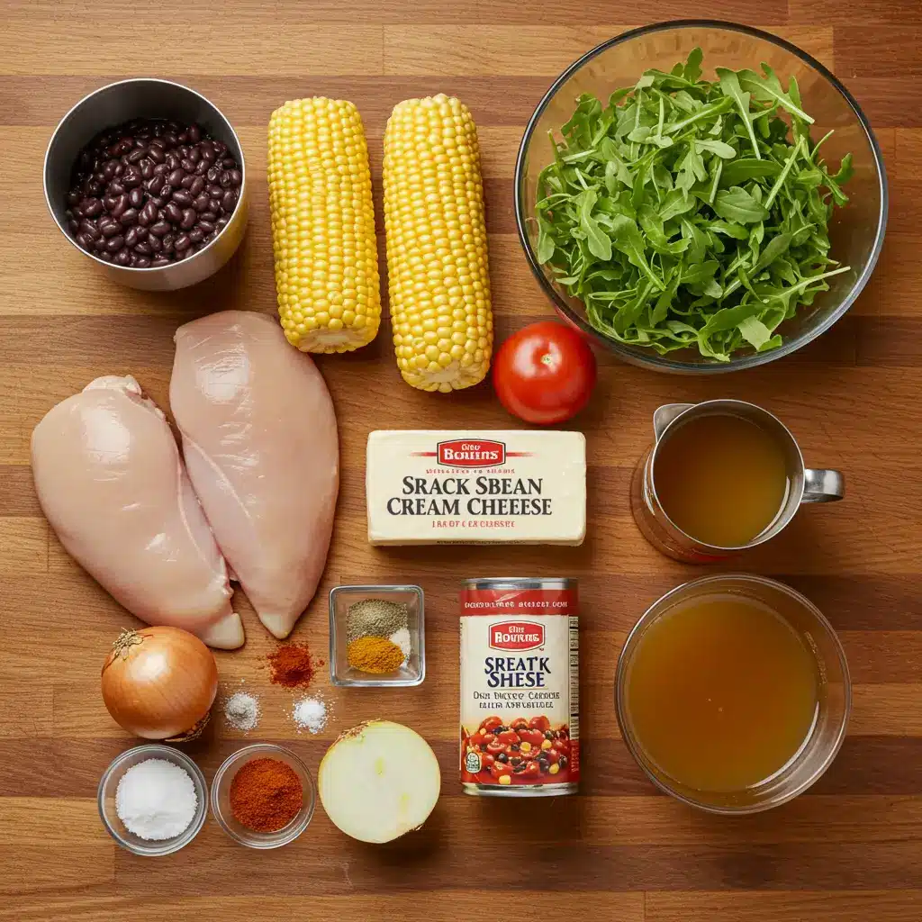 Ingredients for Southwest Chicken Soup with Cream Cheese