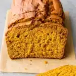 vanilla pudding pumpkin bread sliced loaf