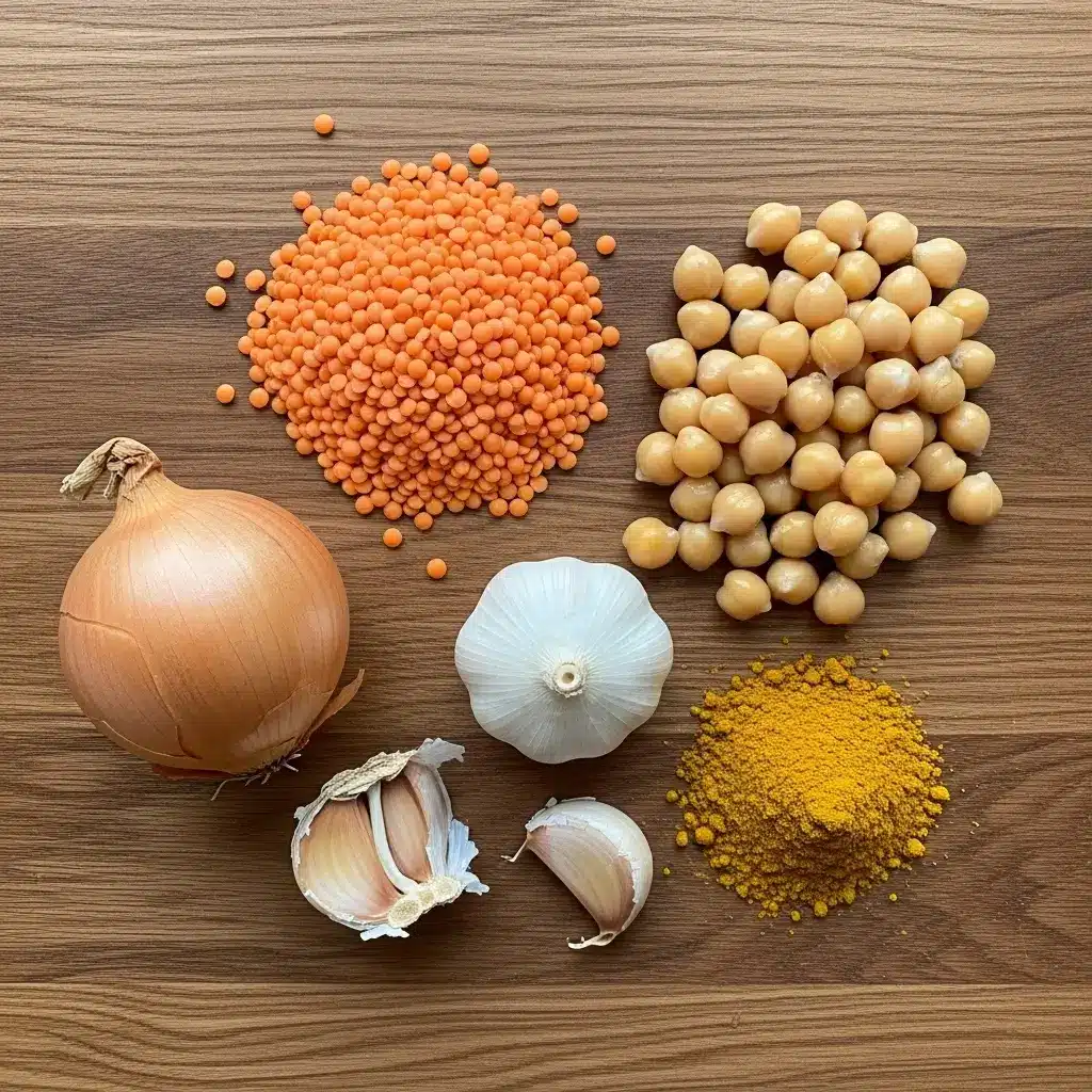 Ingredients for 20 Minute Vegan Curry Lentil Soup