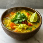 Anti-Inflammatory Turmeric Cabbage Soup in bowl