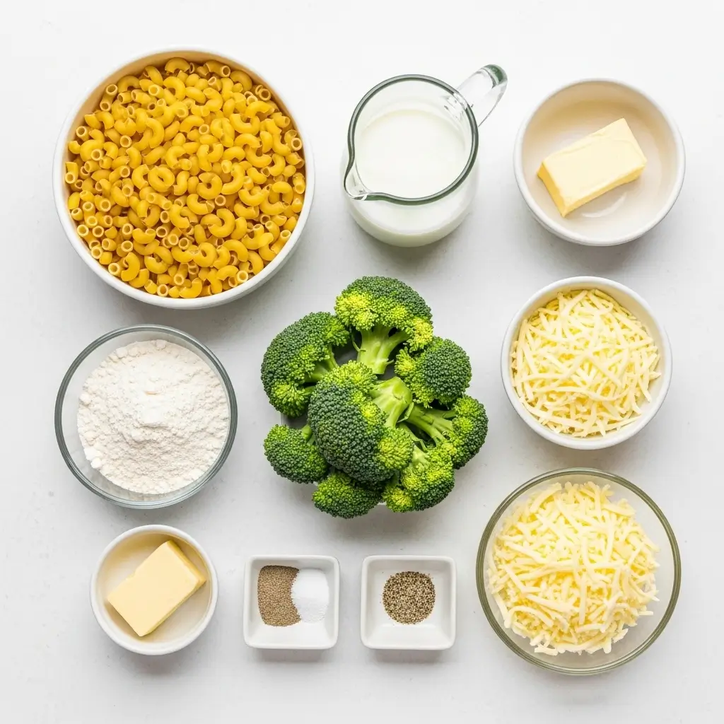 Ingredients for Broccoli Mac and Cheese