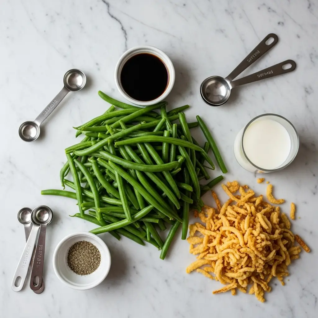 Served portion of Campbells Green Bean Casserole