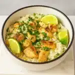 Coconut Chicken and Rice dinner plate