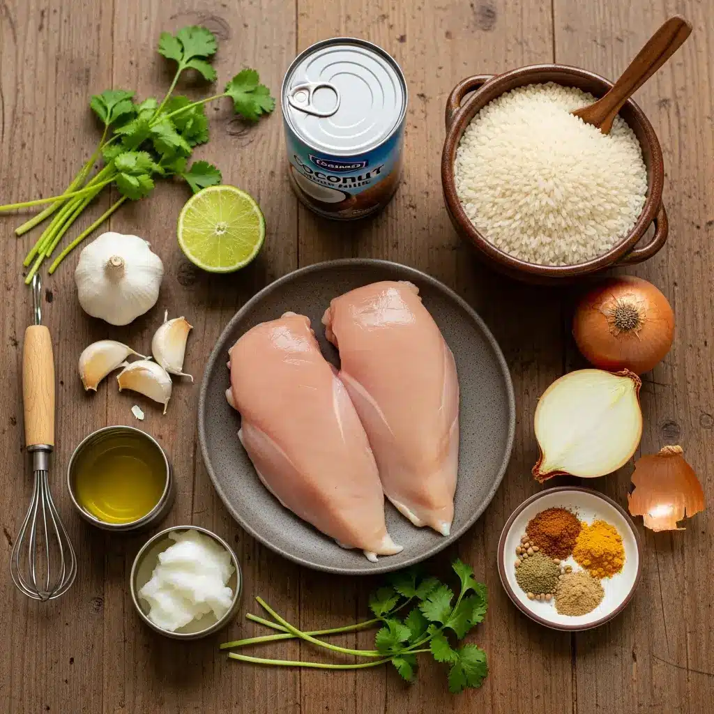 Ingredients for Coconut Chicken and Rice