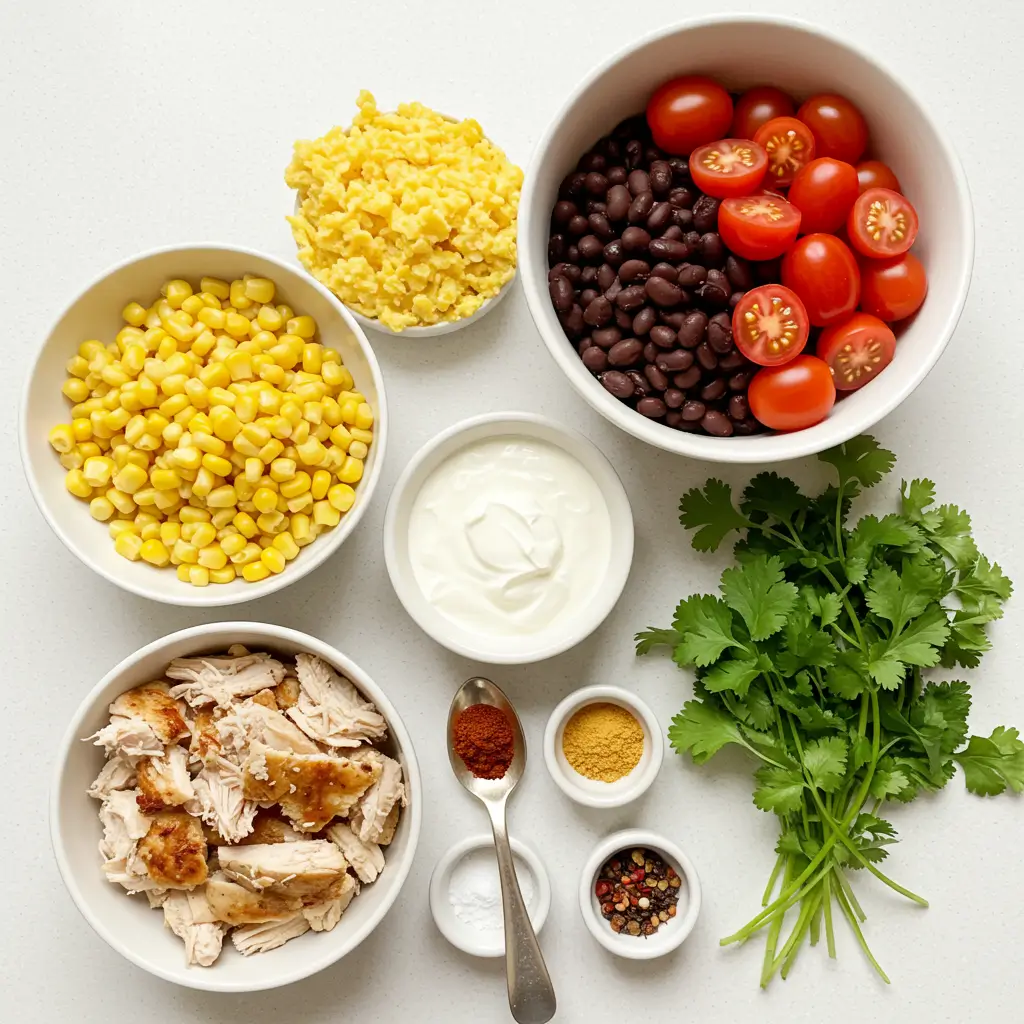 Ingredients for Creamy Chicken Tortilla Soup