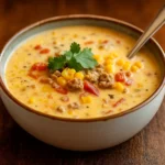 Creamy Cowboy Soup Recipe in rustic bowl