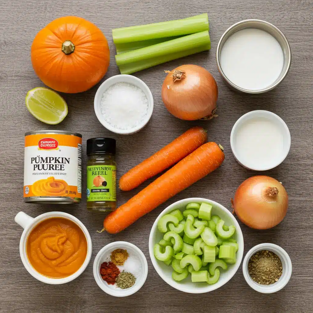 creamy vegan pumpkin wild rice soup ingredients
