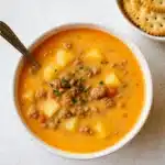 Crock Pot Hamburger Potato Soup in a bowl