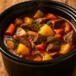 Crockpot Beef Stew Recipe served with bread