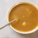 Czech Garlic Soup Recipe served hot with bread