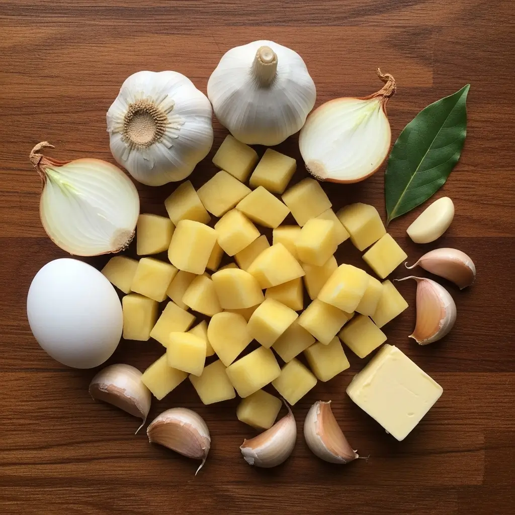 Ingredients for Czech Garlic Soup Recipe
