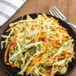 Easy cabbage and carrot salad in a large bowl