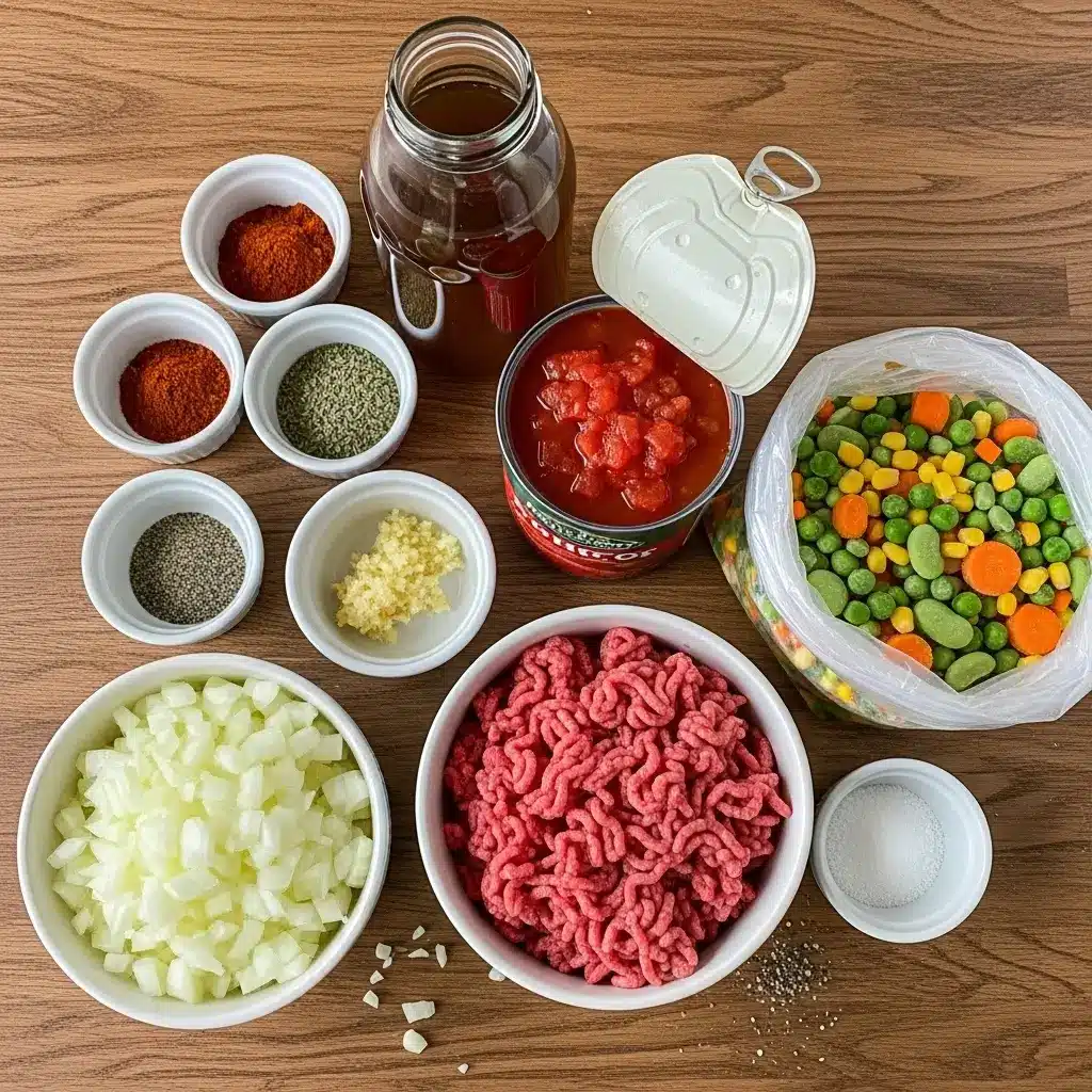 Ingredients for Easy Hamburger Vegetable Soup